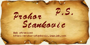 Prohor Stanković vizit kartica